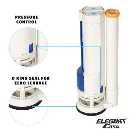 Elegant Casa ABS Siphon 8.26 Inches or 21 CM Toilet Flush Valve Kit | 3/6 Litre Dual Flush Tank Repair Kit | DIY Siphon for Elegant Casa ABS Siphon 8.26 Inches or 21 CM Toilet Flush Valve Kit | 3/6 Litre Dual Flush Tank Repair Kit | DIY Siphon for