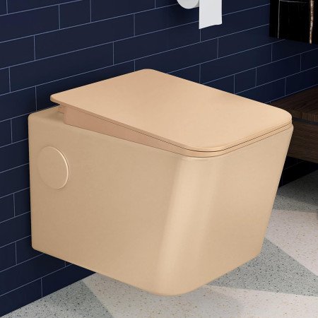 Plantex Platinum Ceramic Rim Wall Hung Western Commode for Toilet/Commode for Bathroom/Washdown Flush Western Toilet with Soft