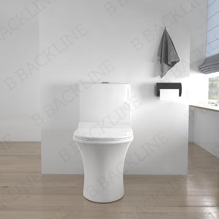 B Backline Ceramic Floor Mounted One Piece Western Toilet 6D Flushing Syphonic Commode/Water Closet Soft Close Seat Cover 9" S B Backline Ceramic Floor Mounted One Piece Western Toilet 6D Flushing Syphonic Commode/Water Closet Soft Close Seat Cover 9" S
