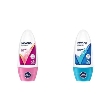 Rexona Shower Fresh Underarm Roll On Deodorant For Women, Antiperspirant, Removes Odour, Keeps Skin Fresh & Clean, Alcohol Free,