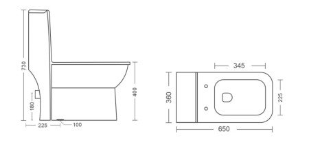 KrissKross Premium Rimless Floor Mounted One Piece Water Closet Ceramic Western Toilet/Commode With Soft Close Seat Cover For
