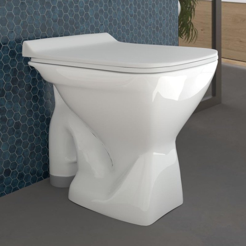 Johnson Fusion Floor Mounted EWC Combo with Soft Close Slim Seat Cover (PP) - S Trap | 500x340x390mm | Square Shape | Washdown