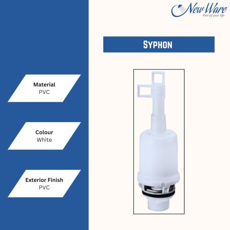 NEW WARE® PVC Syphon Flush Tank for Toilet | Efficient & Durable Flushing System | White, Wall-Mounted, Easy Installation |