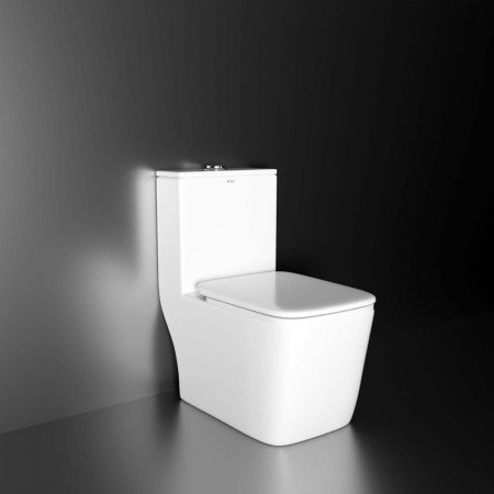 Ruhe Athos Ceramic Western Toilet, S-Trap | White Glossy Finish, 25.5x14.5x29 Inches | Rimless, 7D Siphonic Flushing, Dual-Flush Ruhe Athos Ceramic Western Toilet, S-Trap | White Glossy Finish, 25.5x14.5x29 Inches | Rimless, 7D Siphonic Flushing, Dual-Flush