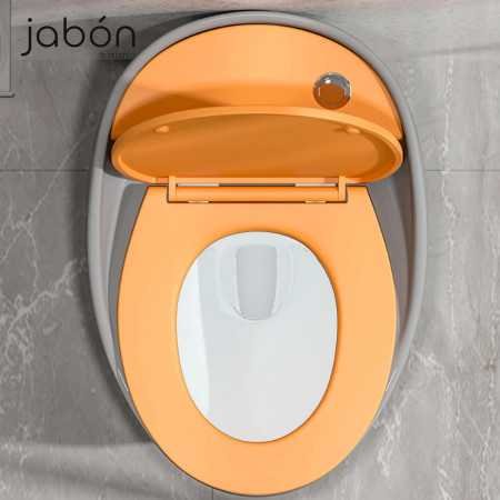 JABON BAGNO Commode for Toilet/Ceramic Western Toilet/Square Wall Hung Commode with Soft Closing Toilet Seat - P Trap Outlet -
