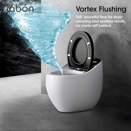 JABON BAGNO Commode for Toilet/Ceramic Western Toilet/Square Wall Hung Commode with Soft Closing Toilet Seat - P Trap Outlet -