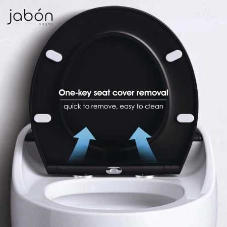 JABON BAGNO Commode for Toilet/Ceramic Western Toilet/Square Wall Hung Commode with Soft Closing Toilet Seat - P Trap Outlet -