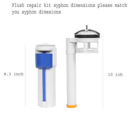 BHANMATI SANITARY ITEMS Flush Repair Kit Plastic Water-Saving Toilet Repair Kit, Dual Flush Valve-Siphon, "10 Inch", "8-10" inch BHANMATI SANITARY ITEMS Flush Repair Kit Plastic Water-Saving Toilet Repair Kit, Dual Flush Valve-Siphon, "10 Inch", "8-10" inch