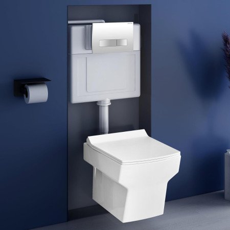 Plantex Ceramic Commode For Toilet/Wall Hung Commode With Dual Flush Tank/Conceal Flush Tank/Tank With All Internal