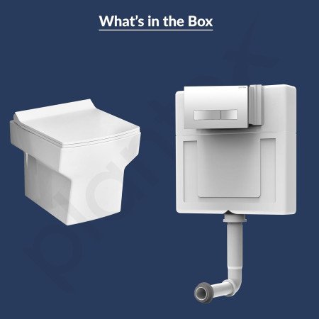 Plantex Ceramic Commode For Toilet/Wall Hung Commode With Dual Flush Tank/Conceal Flush Tank/Tank With All Internal