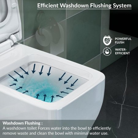 Plantex Commode for Toilet/Ceramic Western Commode/Wall Hanging Toilet with Soft Close Seat Cover - P Trap (White)