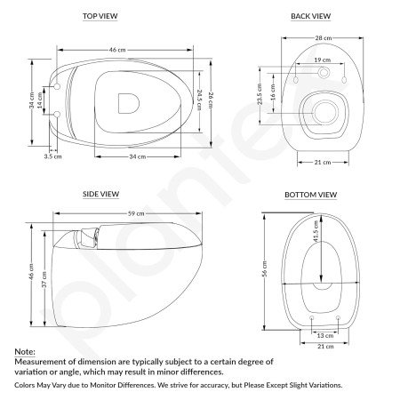 Plantex Platinum Ceramic Wall Hanging Western Toilet/Rim Washdown Commode for Toliet/Commode With Soft Close Toilet Seat - P