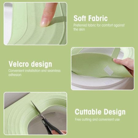 pack of 3) Toilet Seat Cover Pads, Waterproof EVA Cushion with Handle, Reusable Soft Pad Self-Adhesive Silicone Bathroom