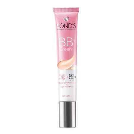 POND'S Bb+ Cream For All Skin Types,Ivory Lightweight Natural Foundation,18G,For Even Skin Tone,With Vitamin Enriched