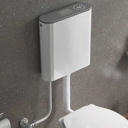 HARDSTONE Dual Flush Tank for Toilet - 8 LTR Water Capacity – Polypropylene Smart PVC Slim Cistern - Wall Mounted, Push Button