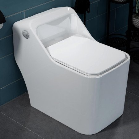Plantex Imported Platinum One Piece Western Commode for Toilet/Rimless Siphonic Vaccum Commode with Soft Close Toilet Seat Cover