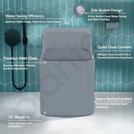 Plantex Imported Platinum One Piece Western Commode for Toilet/Rimless Siphonic Vaccum Commode with Soft Close Toilet Seat Cover