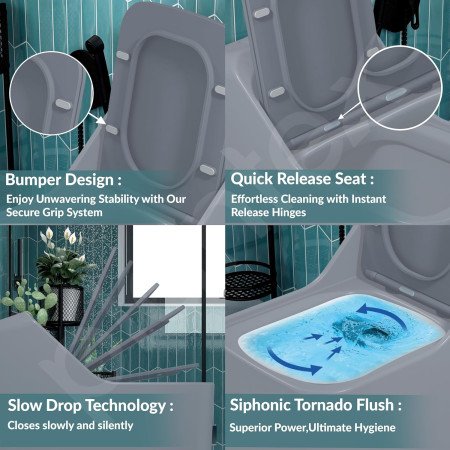 Plantex Imported Platinum One Piece Western Commode for Toilet/Rimless Siphonic Vaccum Commode with Soft Close Toilet Seat Cover