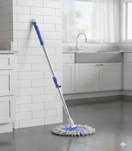 OSLEN Classic Spin Mop Spares Set Handle with Microfibers Refill Standing Magic Pocha with Easy Grip Handle Mop Stick Rod ( All