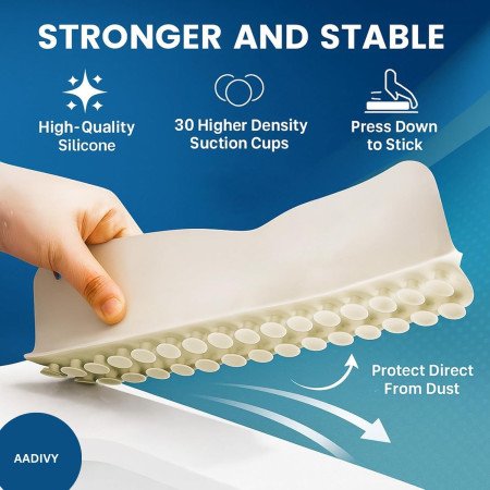 Set of 2 Silicone Sink Splash Guard for Kitchen & Bathroom | 40 cm Anti-Splash Water Barrier with Strong Suction Cups | Silicone