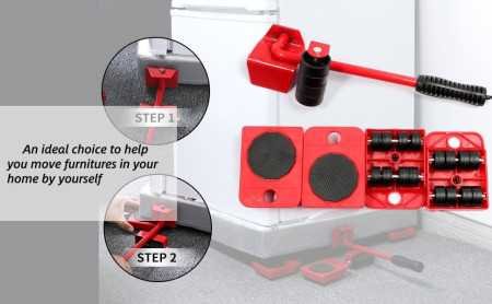 Furniture Movers Slider - Pack of 1 | 4 Pcs Furniture Lifter Mover Tool Set | 360° Rotational Pads | Heavy Duty Furniture Lifter