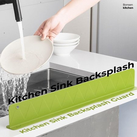 2 Pack 48 Cm Silicone Sink Splash Guard for Kitchen and Bathroom, Silicone Sink Splash Guards with Strong Suction Cup,Silicone