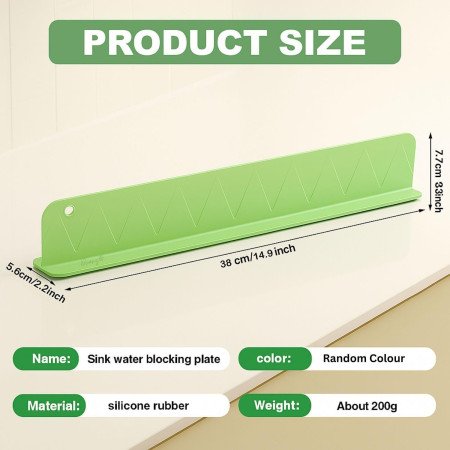 AKRIZA Anti Splash Silicone Sink Guard for Kitchen Basin – Flexible Water Barrier for Sink Countertop, Splash Proof Edge