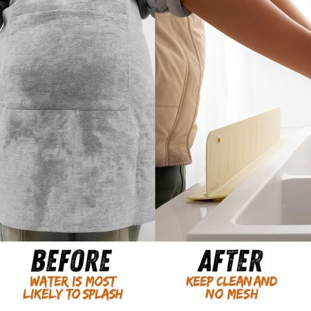AKRIZA Anti Splash Silicone Sink Guard for Kitchen Basin – Flexible Water Barrier for Sink Countertop, Splash Proof Edge