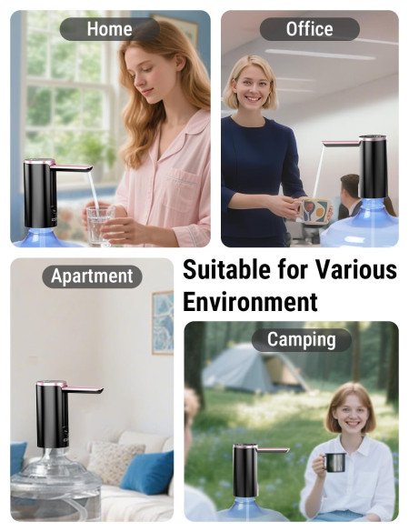 COSTAR Portable Wireless Water Dispenser Pump for 20 Litre Bottle, Automatic Water Pump with Led Digital Display, Water