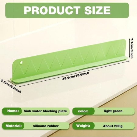 Silicone Sink Splash Guard for Kitchen and Bathroom, Silicone Sink Splash Guards with Strong Suction Cup,Silicone Flume Baffle