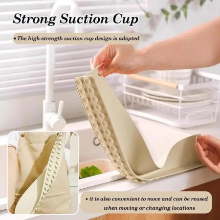 Silicone Sink Splash Guard for Kitchen and Bathroom, Silicone Sink Splash Guards with Strong Suction Cup,Silicone Flume Baffle