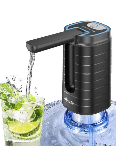 Aluan Automatic Water Can Dispenser Pump for 20 Litre Bottle-Big Battery Portable C Type USB Rechargeable Water Pump Dispenser