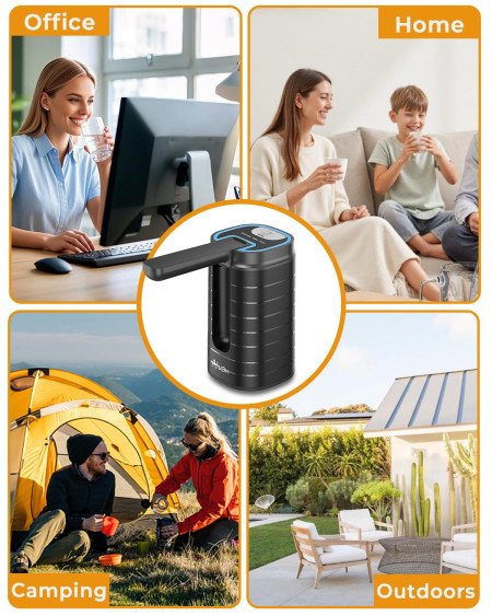 Aluan Automatic Water Can Dispenser Pump for 20 Litre Bottle-Big Battery Portable C Type USB Rechargeable Water Pump Dispenser