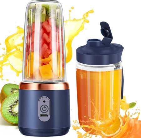 Portable Blender Electric Juicers Fruit Mixers USB Rechargeable Smoothie Mini Personal Juicer 6 Blades 3Gears With 1500 Mah