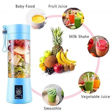 Portable 6-Blade Juicer Blender with Built-In Jar, Juice Mixer Bottle, Fruit Juice Machine, USB Rechargeable Personal Size Portable 6-Blade Juicer Blender with Built-In Jar, Juice Mixer Bottle, Fruit Juice Machine, USB Rechargeable Personal Size