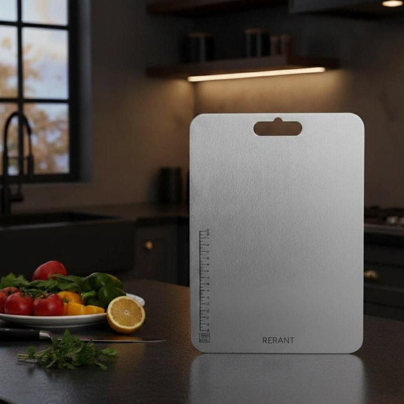 Stainless Steel Chopping Board, Heavy Duty Metal Chopping Board for Fruits & Vegetables, Rustproof, Dishwasher Safe & Hygienic Stainless Steel Chopping Board, Heavy Duty Metal Chopping Board for Fruits & Vegetables, Rustproof, Dishwasher Safe & Hygienic