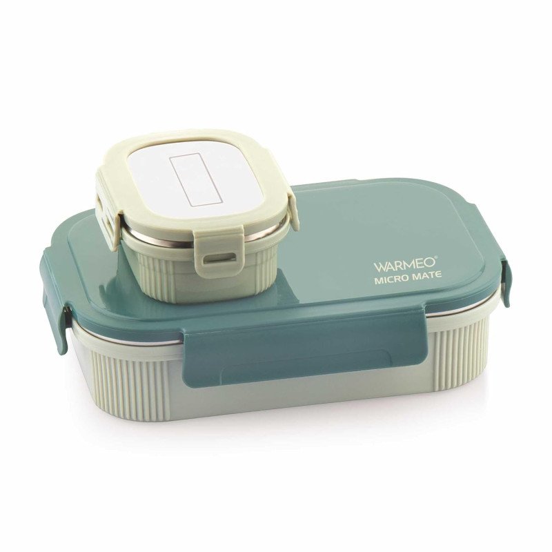WARMEO MICROMATE Microwave-Safe Stainless Steel Lunch Box, Bpa Free, Perfect for Office, School, Travelling, Combo(800ml+150