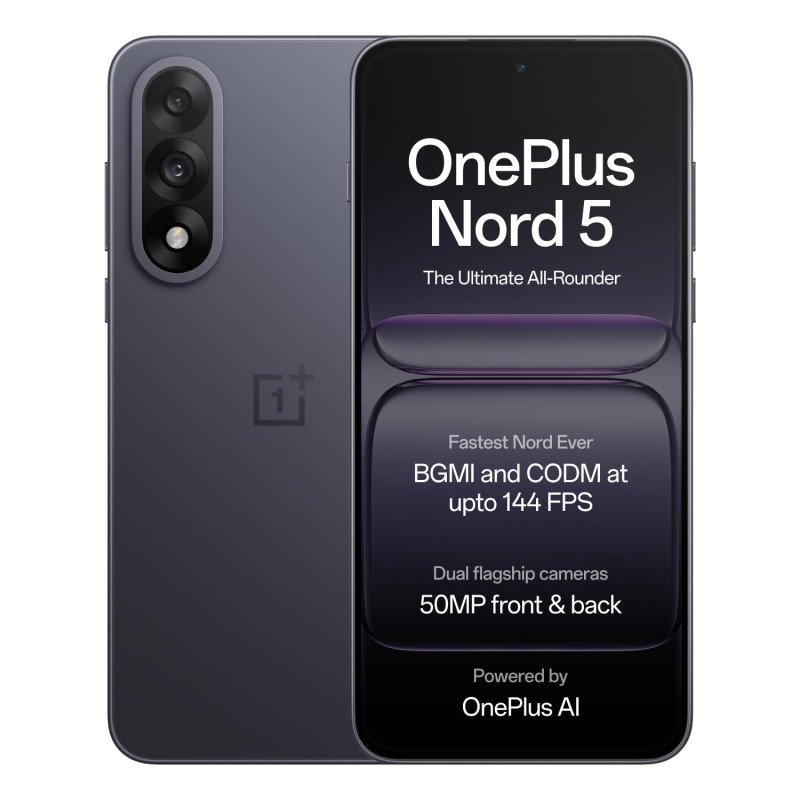 OnePlus Nord 5 | Snapdragon 8s Gen 3 | Stable 144FPS Gaming | Dual 50MP Flagship Camera | Powered by OnePlus AI | 8GB + 256GB |
