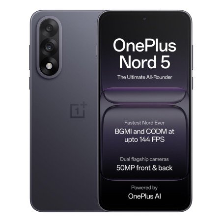 OnePlus Nord 5 | Snapdragon 8s Gen 3 | Stable 144FPS Gaming | Dual 50MP Flagship Camera | Powered by OnePlus AI | 8GB + 256GB |