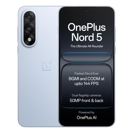 OnePlus Nord 5 | Snapdragon 8s Gen 3 | Stable 144FPS Gaming | Dual 50MP Flagship Camera | Powered by OnePlus AI | 8GB + 256GB |