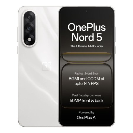 OnePlus Nord 5 | Snapdragon 8s Gen 3 | Stable 144FPS Gaming | Dual 50MP Flagship Camera | Powered by OnePlus AI | 8GB + 256GB |