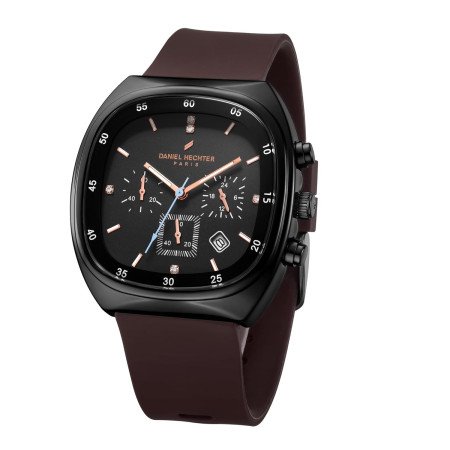Daniel Hechter Paris Bercy Collection Modern Multi Functional Watch for Men with Square Dial and Silicon Band-DHM1001