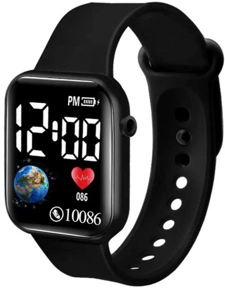 Acnos Luminous LED Display Fashionable Children's Digital Watches - Waterproof Sports Square Electronic Led Watch for Boy & Girl