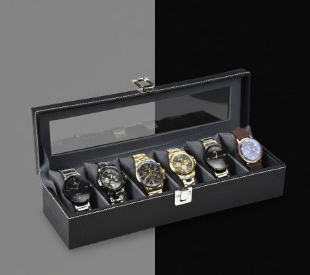 Men's and Women's Leatherette Watch organizer holder Case for 6 Watches, Removable Watch Pillows, Watch Box Holder, Gift for