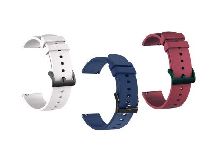 IIK COLLECTION 22mm Silicone Strap for Smart Watches | Combo Pack Compatible With Noise, Fireboltt, Boat Xtend, Pebble, Boat