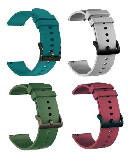 IIK COLLECTION 22mm Silicone Strap for Smart Watches | Combo Pack Compatible With Noise, Fireboltt, Boat Xtend, Pebble, Boat