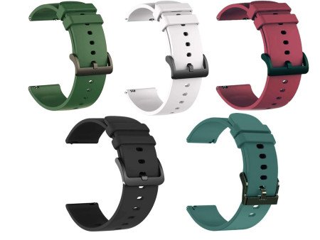 IIK COLLECTION 22mm Silicone Strap for Smart Watches | Combo Pack Compatible With Noise, Fireboltt, Boat Xtend, Pebble, Boat