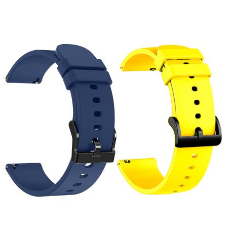 IIK COLLECTION 22mm Silicone Strap for Smart Watches | Combo Pack Compatible With Noise, Fireboltt, Boat Xtend, Pebble, Boat