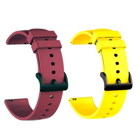 IIK COLLECTION 22mm Silicone Strap for Smart Watches | Combo Pack Compatible With Noise, Fireboltt, Boat Xtend, Pebble, Boat