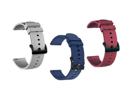 IIK COLLECTION 22mm Silicone Strap for Smart Watches | Combo Pack Compatible With Noise, Fireboltt, Boat Xtend, Pebble, Boat